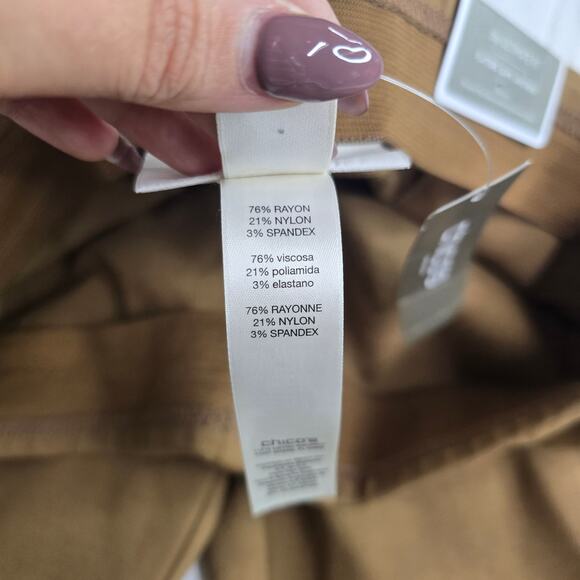 Chico’s Juliet Ankle Pant Ultimate Fit Brevity Brown Ponte Knit Pant Size 2.5 - Picture 9 of 14